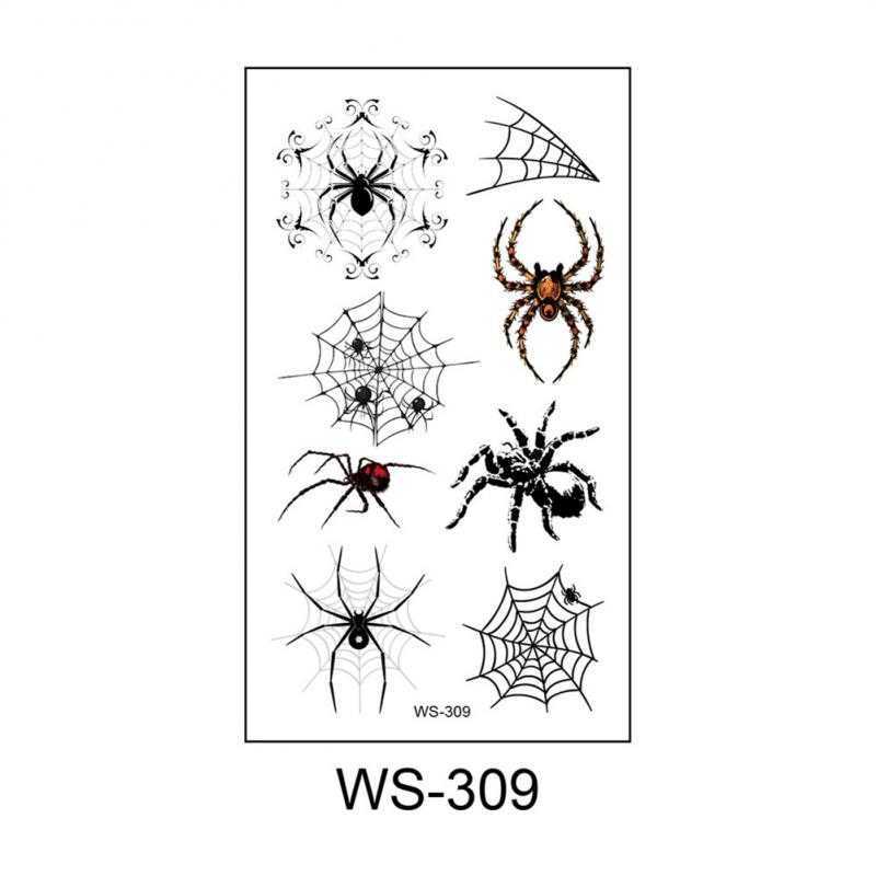 Temporary Tattoos Horror Dark 3D Spider Temporary Tattoo Stickers For Halloween Waterproof Hand Arm Body Art Fake Tattoo Sticker Women Men Z0403