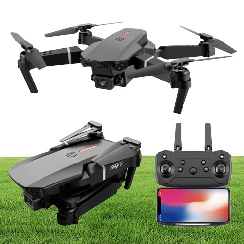 E88 Pro RC Aircraft z wideangle HD 4K 1080P Wi -Fi FPV Podwójna wysokość aparatu Zatrzymywany czterokopter Mini Drone Prezent 25263753923959