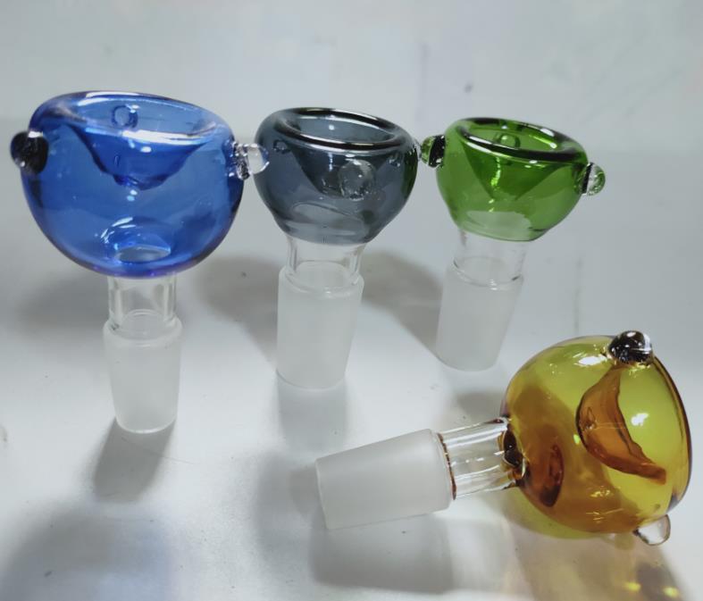 Colorido 14 mm Hombre Hookah Tazones para fumar Tazón de vidrio de 18 mm para Bong Embudo Tubos Downstem Tubería de agua Accesorios para juntas Dab Oil Rig Accesorios