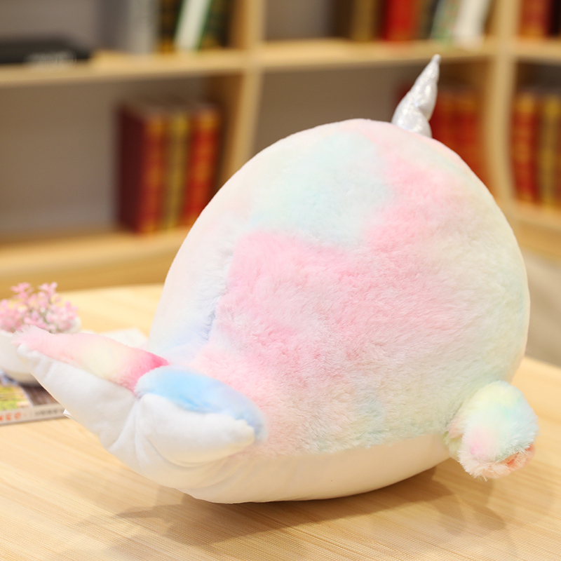 28cm Lovely Colorful Narwhal Plush Toys Stuffed Whale Unicorn Fish Cute Animal Doll Soft Baby Pillow Girls Kids Birthday Gift LA596