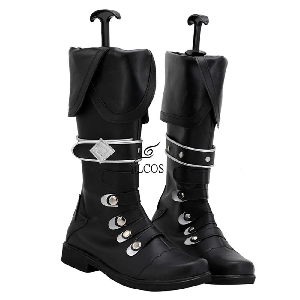 Costumes Catsuit de jeu Genshin Impact Diluc, chaussures de Cosplay pour fête d'halloween, bottes noires fantaisie sur mesure