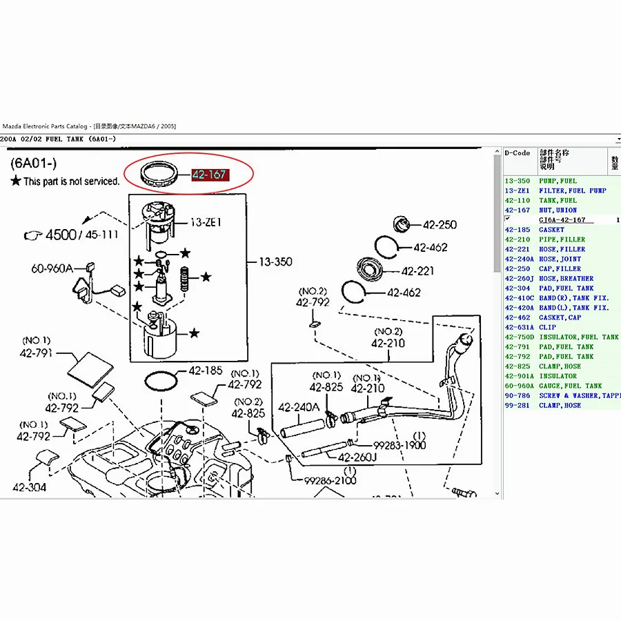 Biltillbehör 98AB-9C385-BA Fuel Filte Pump Union Nut för Ford Mondeo Mazda 6 2002 -2008 GJ6A42-167