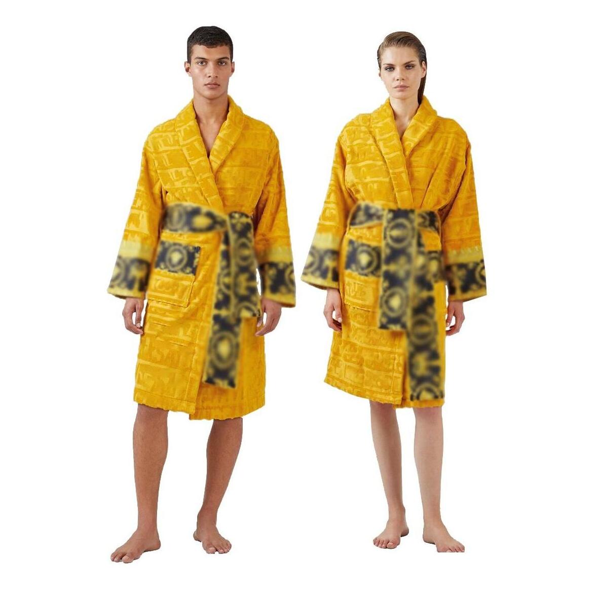 Basic Casual Dresses Mens Luxury Classic Cotton Bathrobe Men And Women Brand Sleepwear Kimono Warm Bath Robes Home Wear Unisex Bat Dhtj6