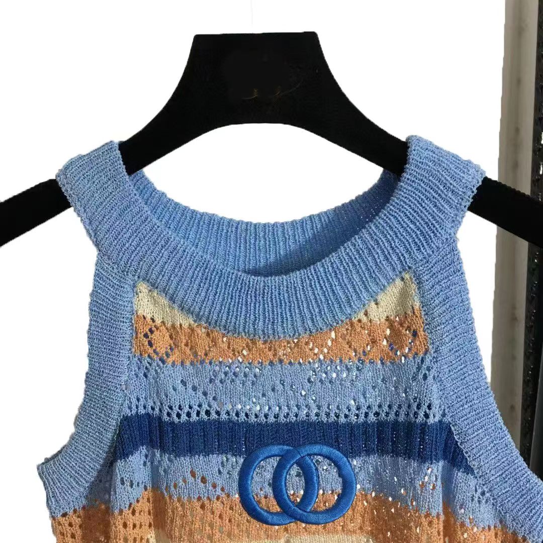 Women's Designer Sweaters Short Sleeve Knits T-Shirt Top knitted Jumper women's Tank Suspenders knitting t shirts