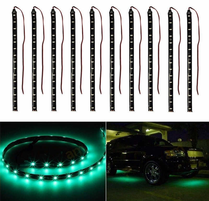 Mise à jour 4 pièces 30Cm 15-Led voiture camions moteur gril Flexible 6 couleurs bandes lumineuses étanches