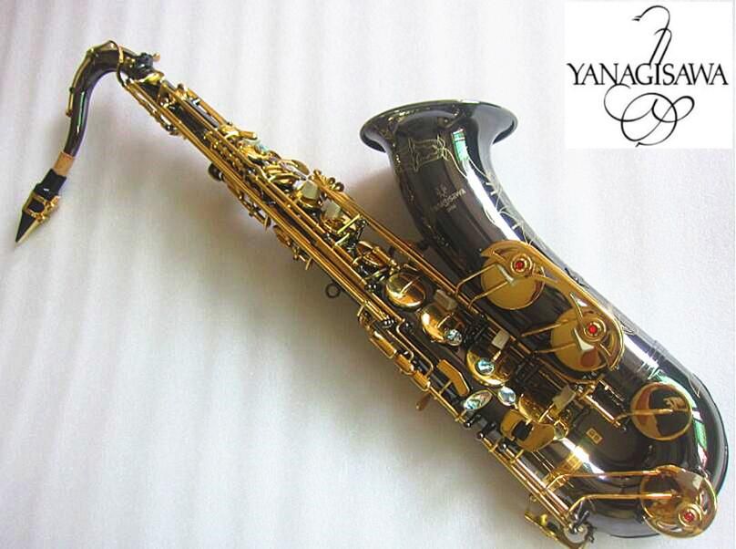 Nuovo sassofono tenore di alta qualità in Si bemolle che suona in modo professionale paragrafo Musica Sassofono e custodia in oro nichel nero