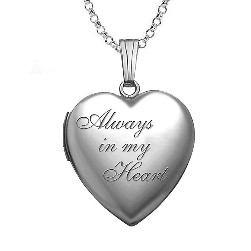 Love Heart Lockets for Women Photo Box Pendants Picture صورة مجوهرات مفتوحة دائمًا في قلبي الفولاذ المقاوم للصدأ hihg ملحقات الفتيات المصقولات