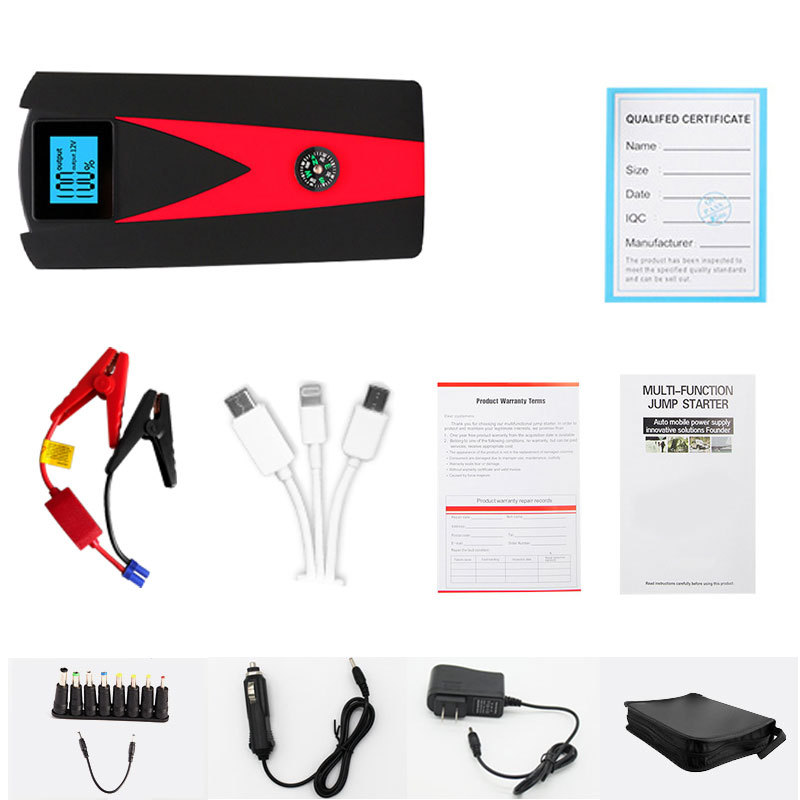Chargers 12V Car Jump Starter 20000mAh Power Bank Portable Car Battery Booster ChargerStarting Device Auto Emergency Start-up Lighting