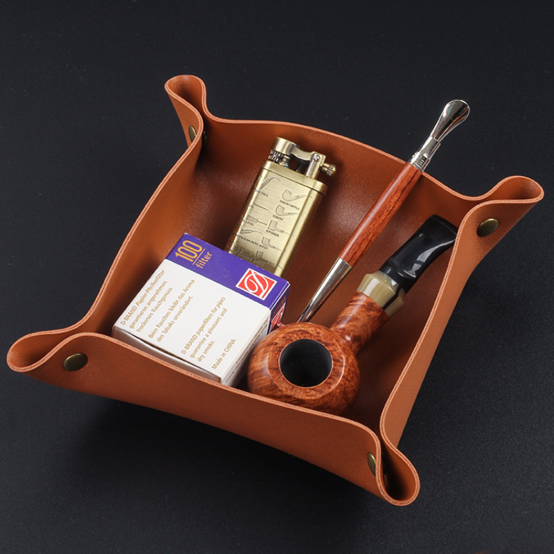 PU Leather Rolling Tray Smoke Plate Basin Storage Placing Tobacco Herb Grinder Roll Paper Smoking Accessories