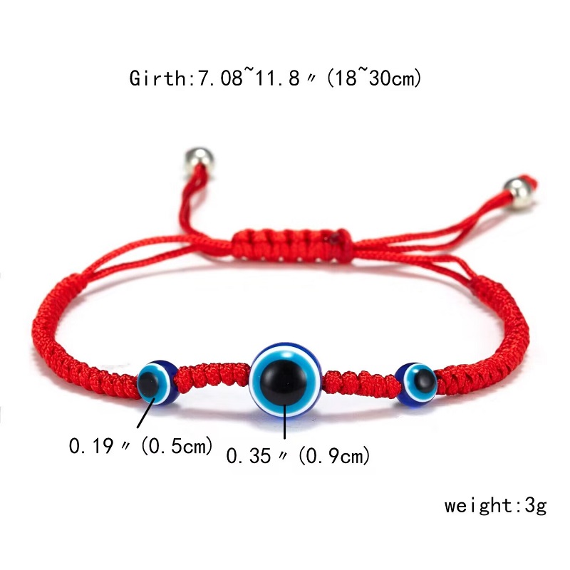 Classic Red String Bracelets Turkish Evil Eye Handmade Braided Rope Adjustable Bracelet For Woman Man Charm Fashion Jewelry Friendship Gifts