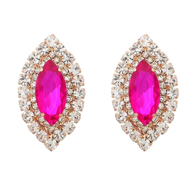 New pattern Multicolor Oversized Rhinestone Stud Earrings Jewelry for Women Crystal Geometric Earrings Accessories