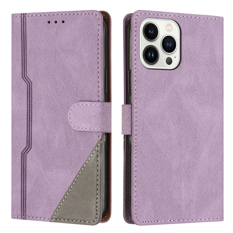 Bicolor Leather Wallet Cases For Iphone 15 Plus 14 Pro Max 13 12 11 X XS XR 8 7 6 Business Hybrid Color Hit Contrast Color ID Card Slot Kickstand Flip Cover Phone Pouch Strap