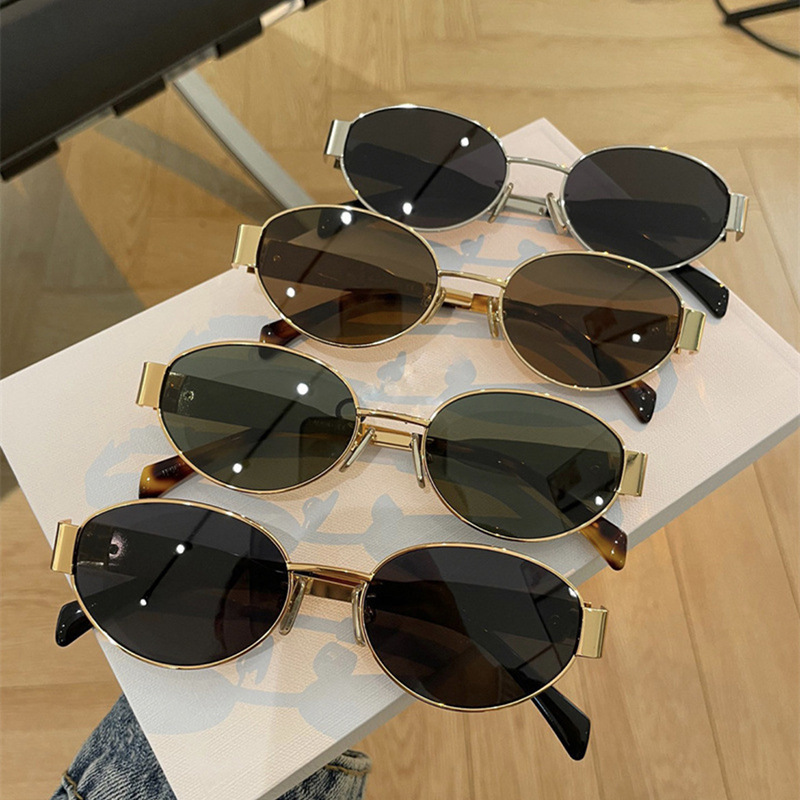 polarisierte Mode Luxus-Designer-Sonnenbrille für Damen Herren Brille gleiche Sonnenbrille wie Lisa Triomphe Strand Straßenfoto kleine Sonnenbrille Metall Vollformat Angeln