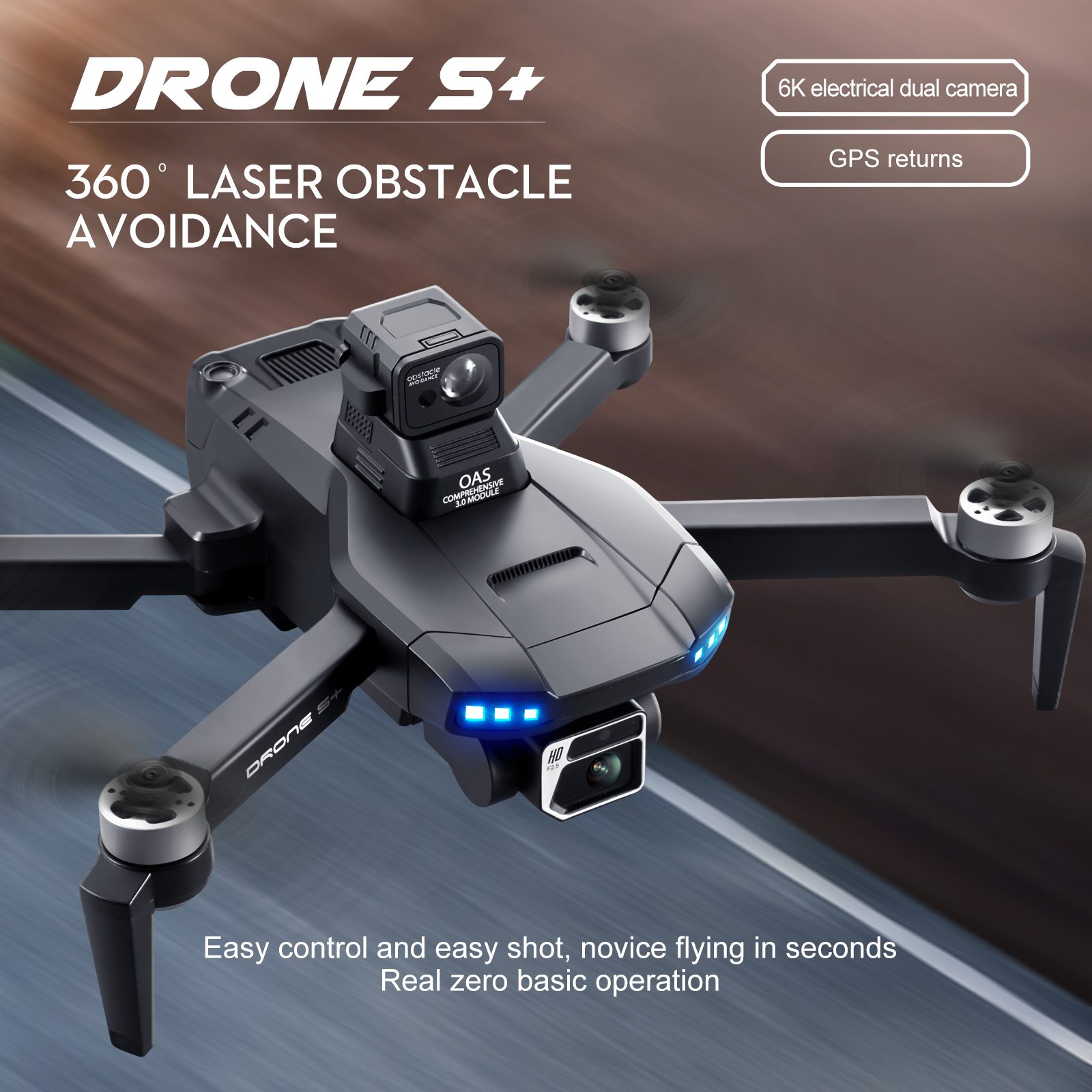 2023 Nouveau 6K Dual HD Camar RC 1.2KM Endurance 25 min Drones professionnels 5G Moteur sans balais Positionnement GPS 360 laser intelligent évitement d'obstacles