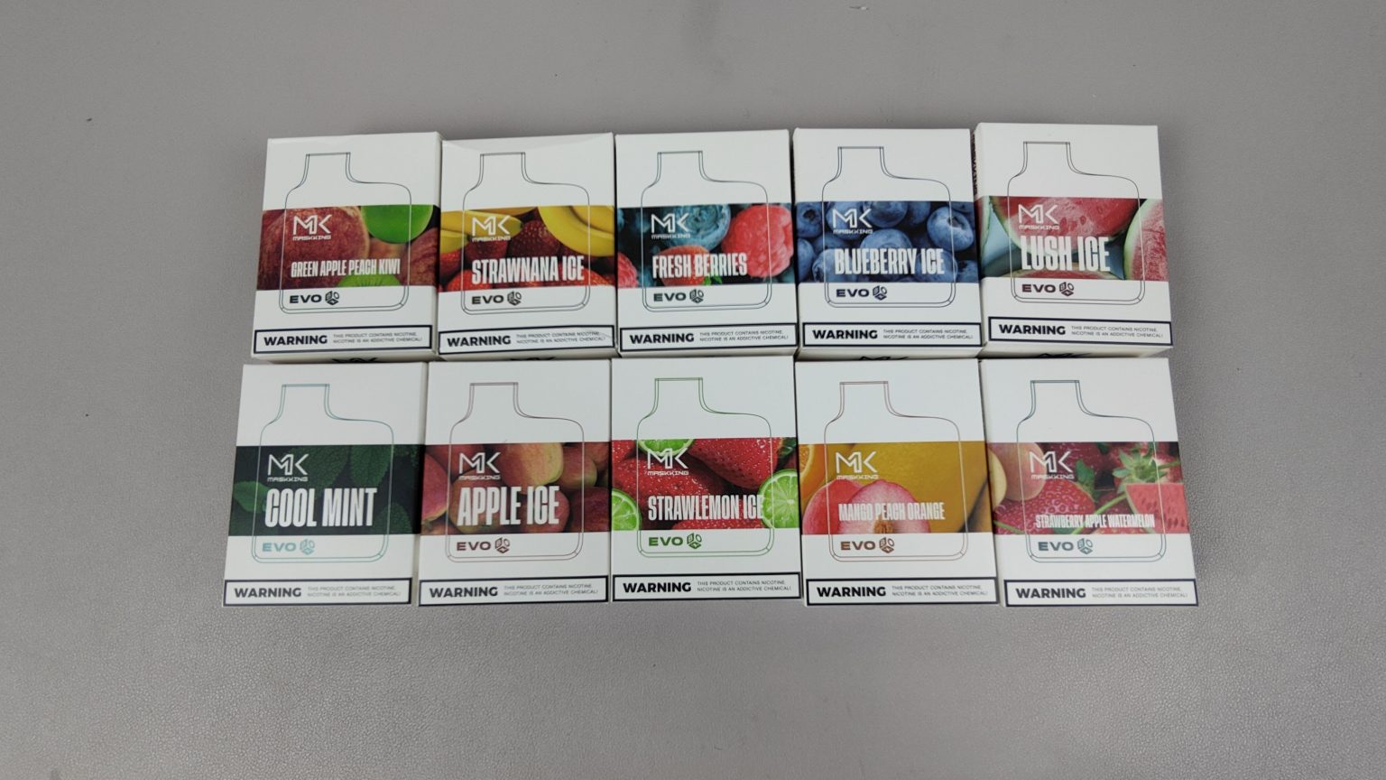 Oryginalne Masking Evo Box 5000Puffs Recenzja, efektowna, duża, jednorazowe kapusty papierosy Vape Pen Starter Kit 19flavors 550 mAh Bateria 12 ml