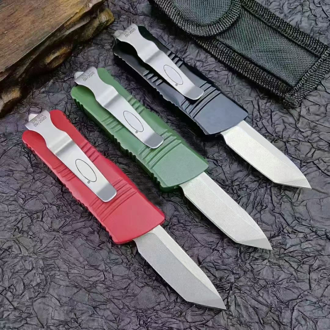 Micro Tech Mini Automatyczne nóż cynku aluminium Aluminium Uchwyt kemping narzędzie narzędzie taktyczne samobójcze noża edc kieszonkowe