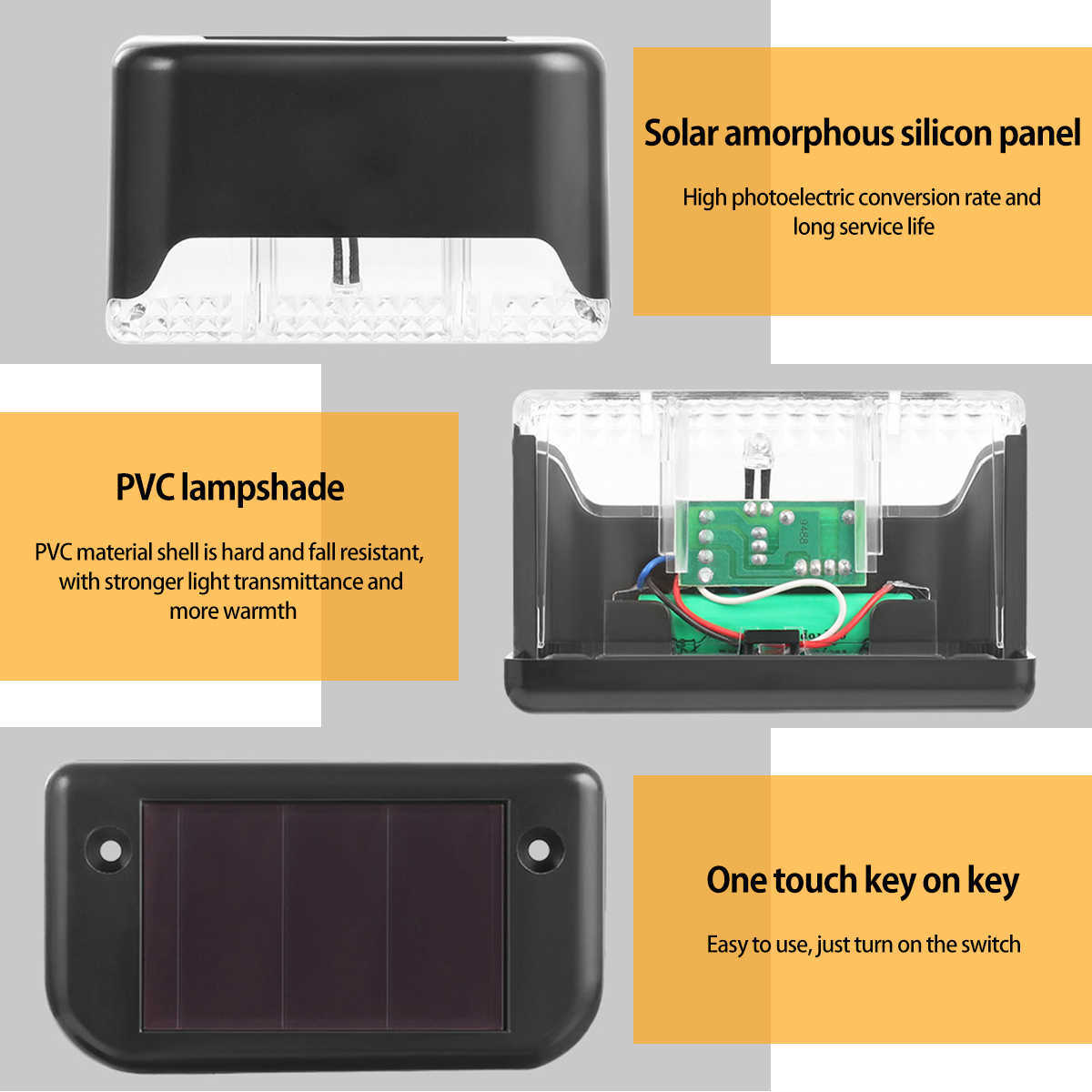 Novelbelysning Solar LED -lampor Utomhus Garden Lights IP65 Vattentät Solar Step Deck Light Lamp Solljus Courtyard Decor Solar Garden Lights P230403