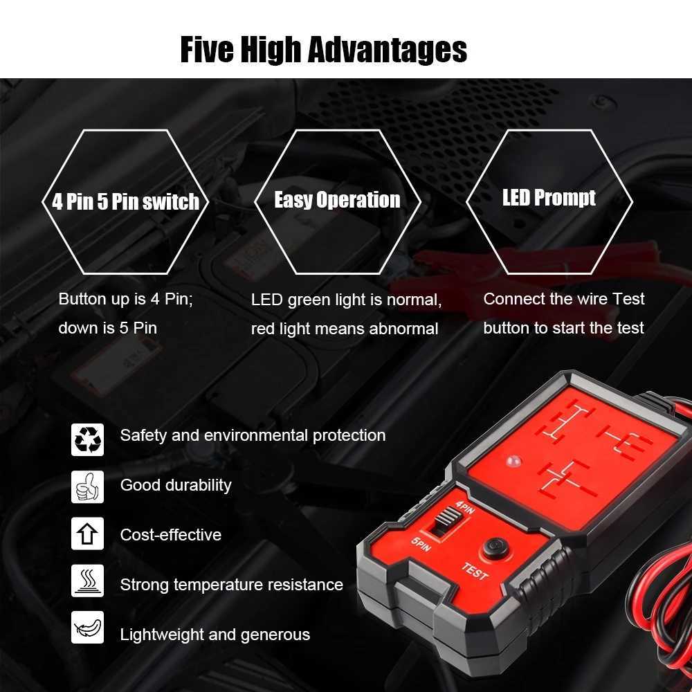 Voltage Tester Car Relay Tester Automotive Electronic Relay Tester Universal 12V LED Indicator Light Car Battery Checker