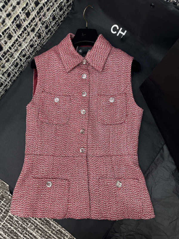 Women's Tanks & Camis designer 2023 Autumn/Winter New N Nanyou Gaoding Small Fragrant Wind Versatile Tweed Single breasted Lapel Four Pocket Vest ID8X