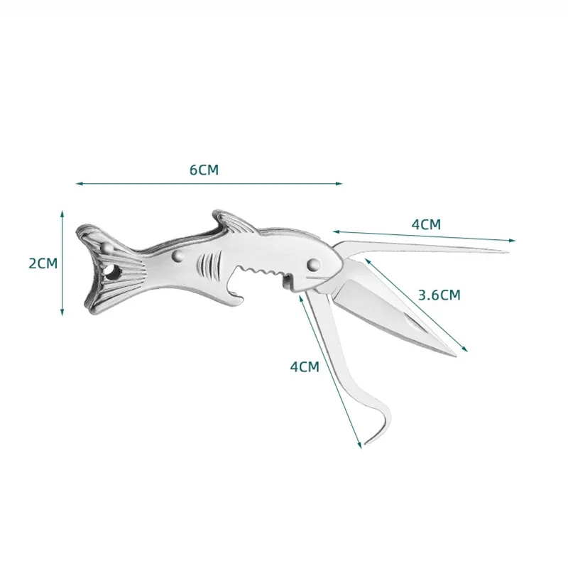 Portable Shark Knife Keychain Bottle Opener Stainless Steel Folding Knife Pocket Outdoor Camping Tools