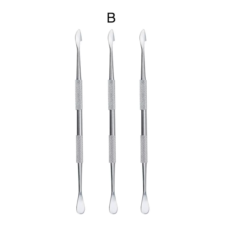 Acier inoxydable fumer Dab outils cire Dabbers baguette Scoop Pick spatule pelle métal plate-forme outil tamponnant plates-formes clous bâtons collants