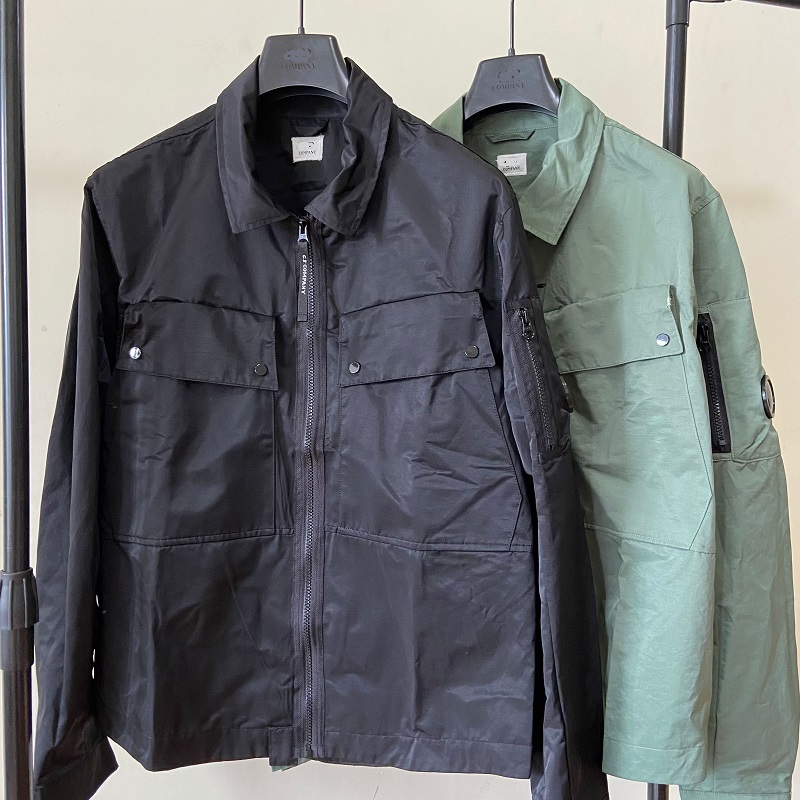 Nylonplagg Dyed Utility Overshirt Herr Jackor Casual Dragkedja Utomhus Vindtät träningsoverall Herr Kappor Storlek M-XXL Svart Army Green