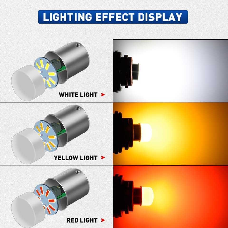 Aggiornamento P21/5W Led 1157 Luce auto ad alta luminosità Bay15d 1156 P21w Ba15s Lampadina SMD Auto Universale Indicatori di direzione di retromarcia Lampada Freno Bianco Drl12v