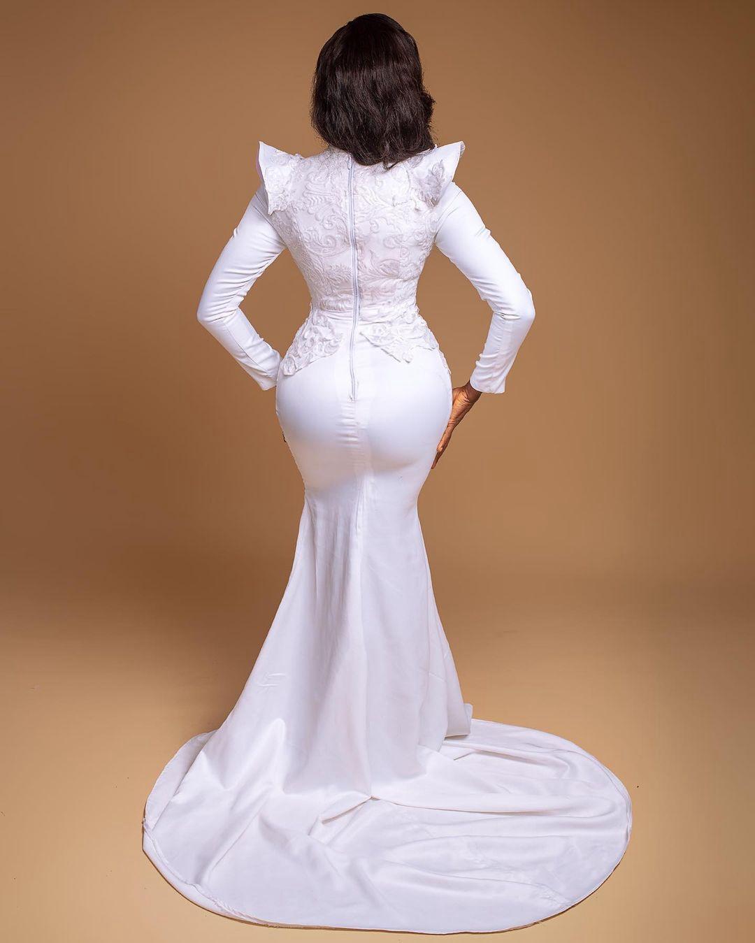 2023 robes de soirée porter pur blanc sirène cristal perlé manches longues dentelle appliques femmes dubaï formelle bal robes de soirée
