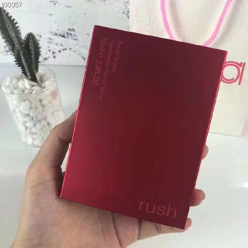 Luxuries designer Rush Perfume 75ml Women Fragrance 2.5fl.oz Eau De Toilette Long Lasting Good Smell Red Bottle Crazy Love Parfum Sexy Lady Flora Scent Spray Cologne