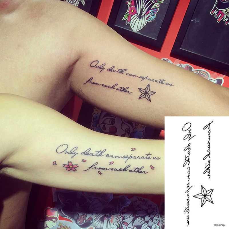 Tymczasowe tatuaże Wodoodporne Tatuaże Czarne diabeł nie śpi angielskie litery Tatuaż Naklejki Fałszywe tatuaże na szyję dla kobiet Z0403