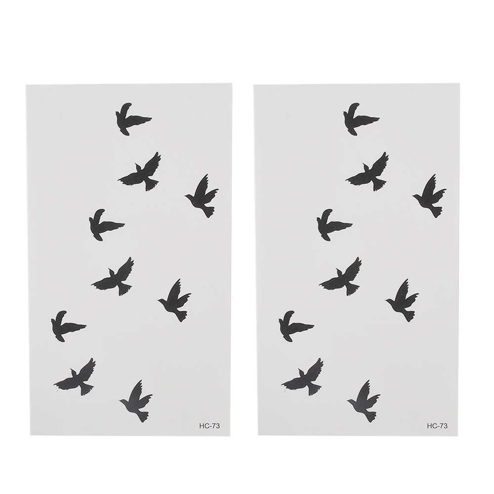 Temporary Tattoos Black Cool Girl Flying Bird Disposable Waterproof 3D Tattoo Sticker Women Sexy Wrist Tattoo Body Art Temporary Tattoo Paper Z0403