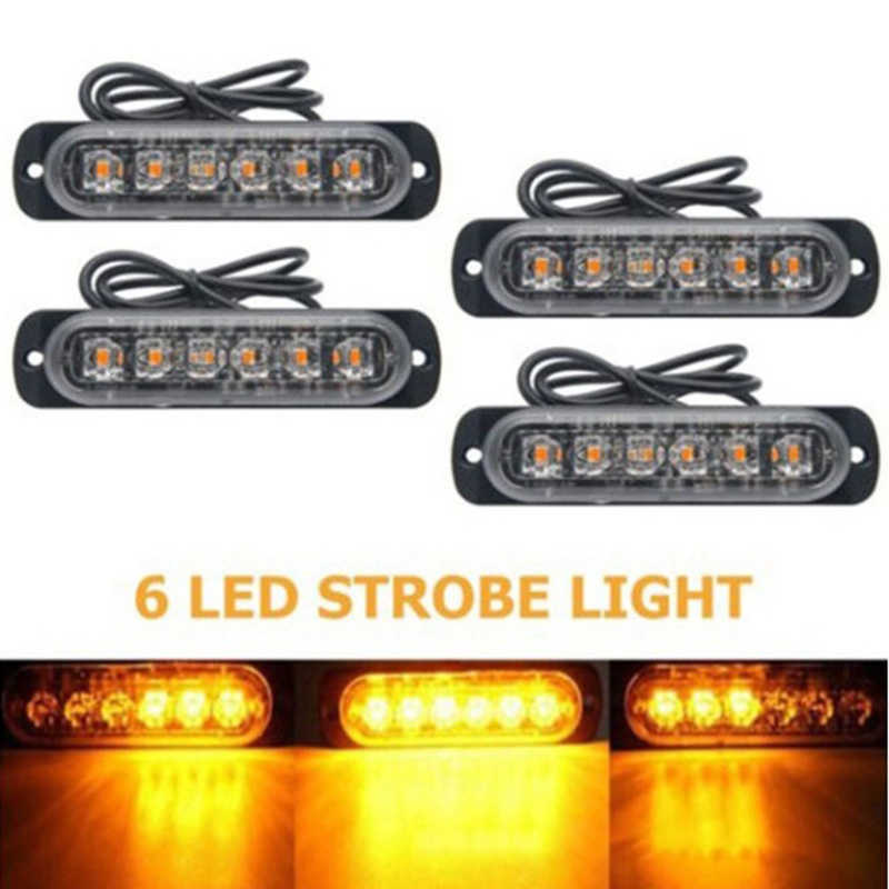 Güncelleme Ultra İnce 4 Cips Araba Led Flaş Acil Durum Işık Grill Breaddown SUV kamyon motosikleti için otomatik yanıp sönüyor 12-24V Lightba