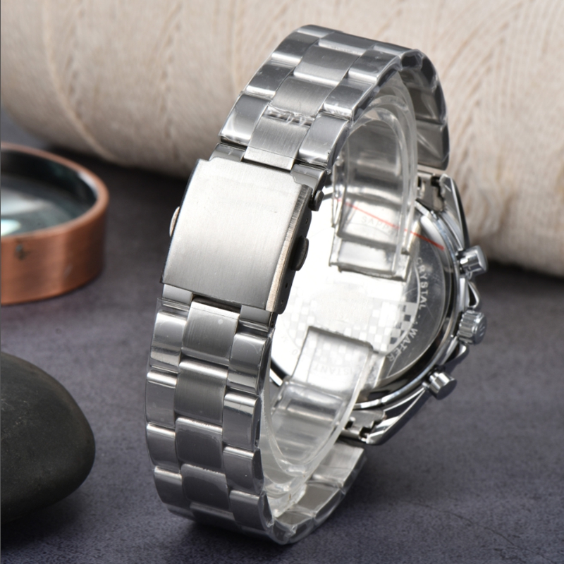 Montre pour hommes montre de luxe classique mouvement à quartz bracelet en acier inoxydable montre de mode en verre saphir