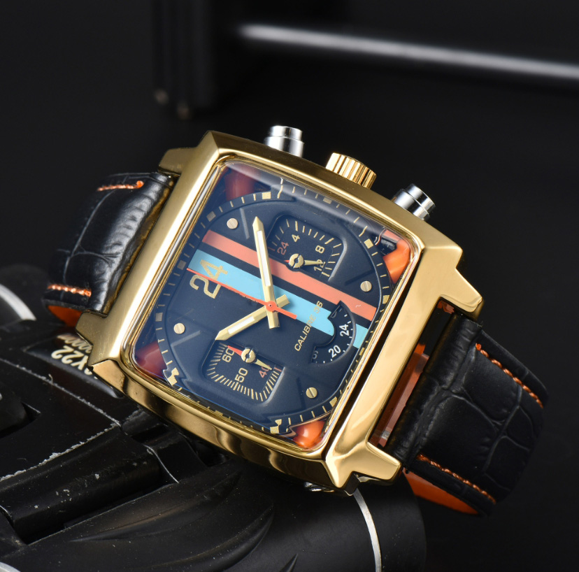 Herenhorloge aaa designerhorloges van hoge kwaliteit klassieke vrijetijdsmontre de luxe saffier vierkante horloges zwarte wijzerplaat