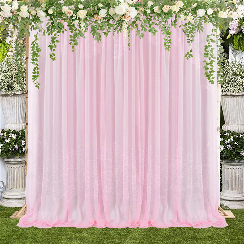 Lilac Color Beauty Yarn Wedding Backdrop Curtain Arch Drape Valance Out Doot Photo Booth Background Event Banquet Decoration