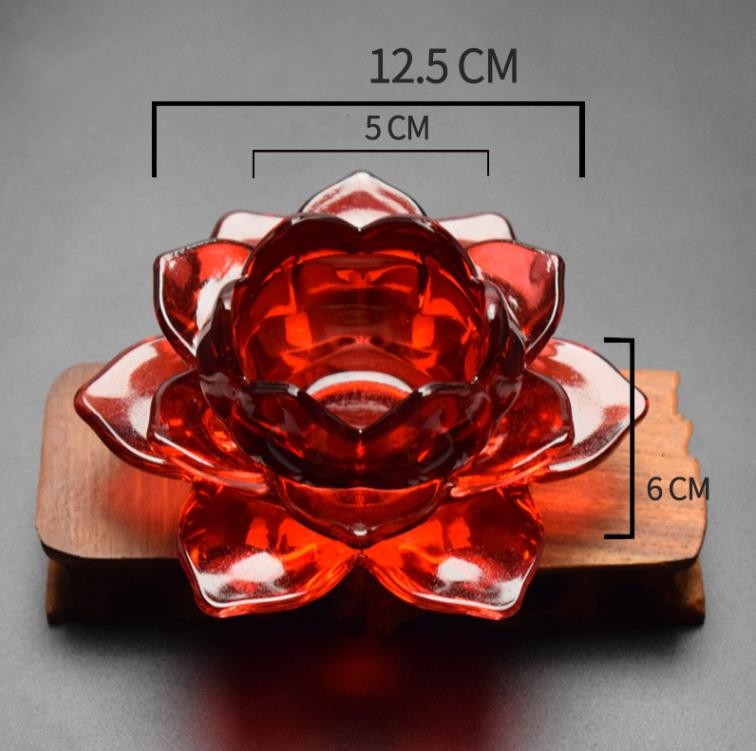 Glass Lotus Flower Candle Holder High Quality Crystal Tea Light Candlestick Handmade Buddhist Crafts Home Decor SN5314