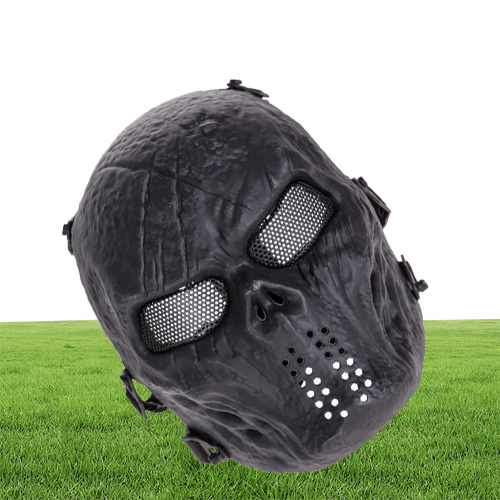 Airsoft Paintball Party Masque Crâne Masque Complet Jeux De L'armée En Plein Air En Métal Mesh Eye Shield Costume pour Halloween Party Supplies Y28756580