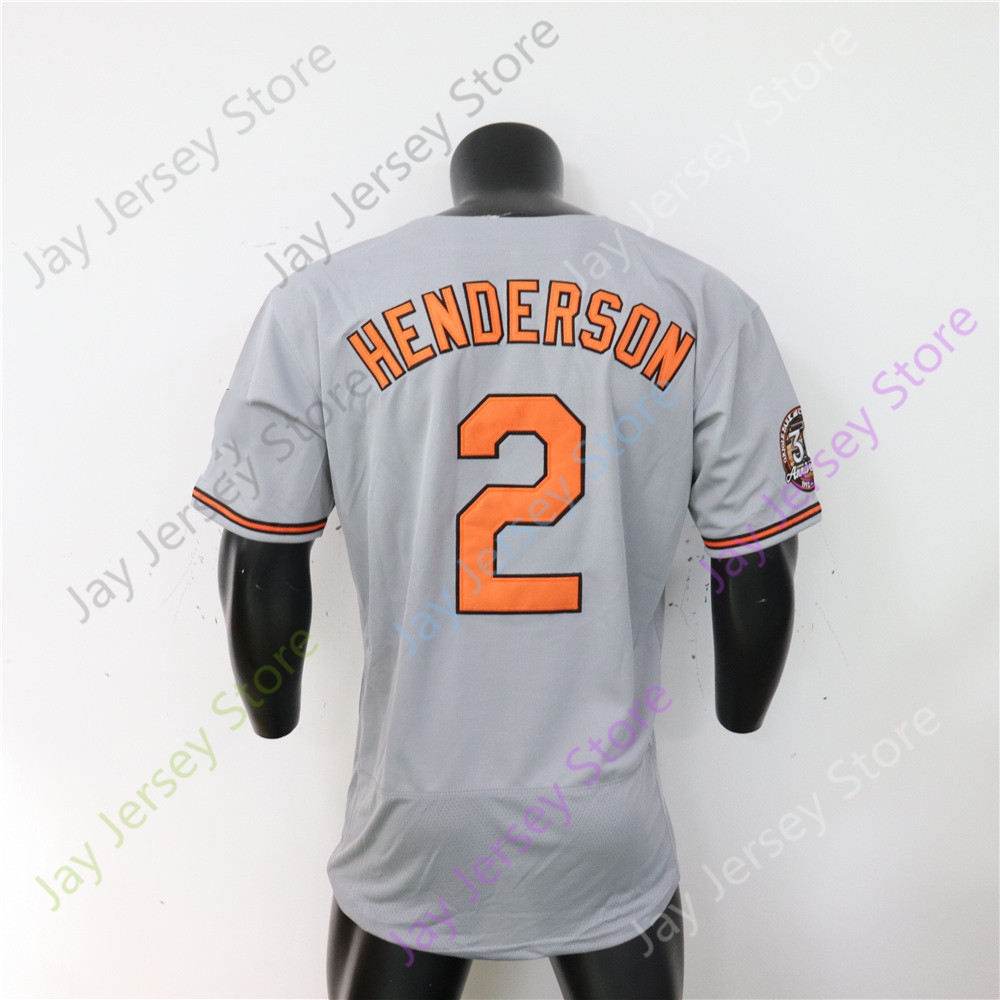 Gunnar Henderson Jersey Fans Player 30th Anniversary Patch Blanc Gris Orange Taille S-3XL Home Way Button Down Broderie