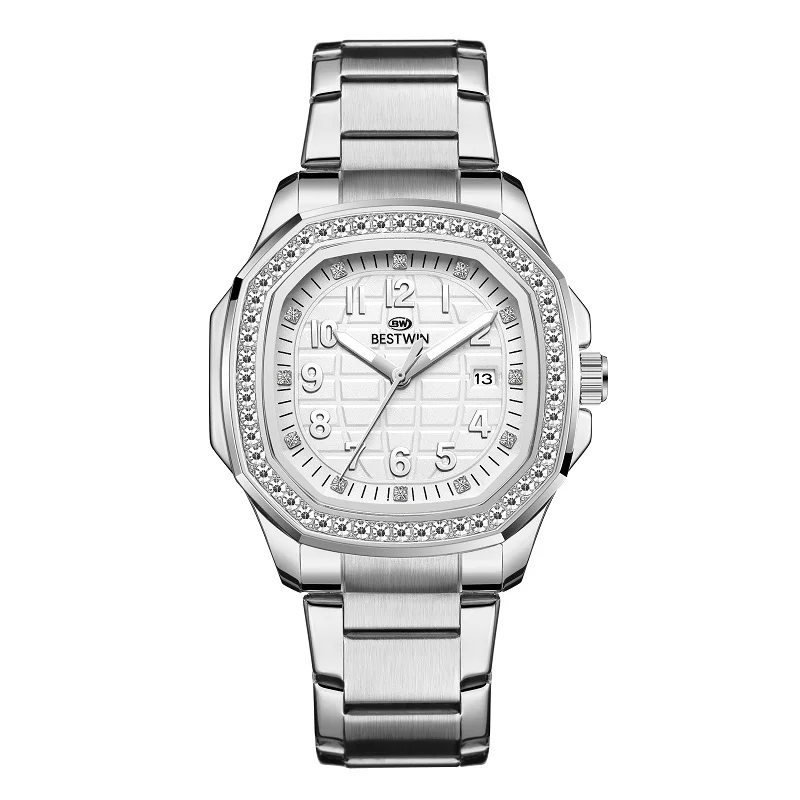 2023 New Luxury Watch Business Waterproof Male Clock Luminous Date Stainless Steel Square Quartz Men Watch Reloj Hombre