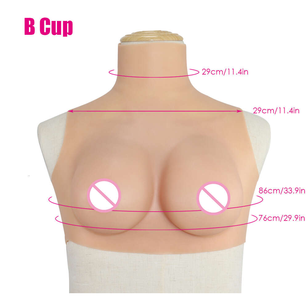 Catsuit Costumes Cosplay Cup B Round Neck Silicone Breast Forms Small Size Artificial Chest for Transgender