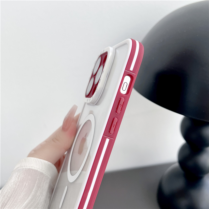 Coque de téléphone transparente magnétique de luxe pour iPhone 15 14 13 12 Pro Max 11, robuste, protection complète, objectif d'appareil photo, support de voiture transparent, coque arrière prenant en charge le chargement sans fil