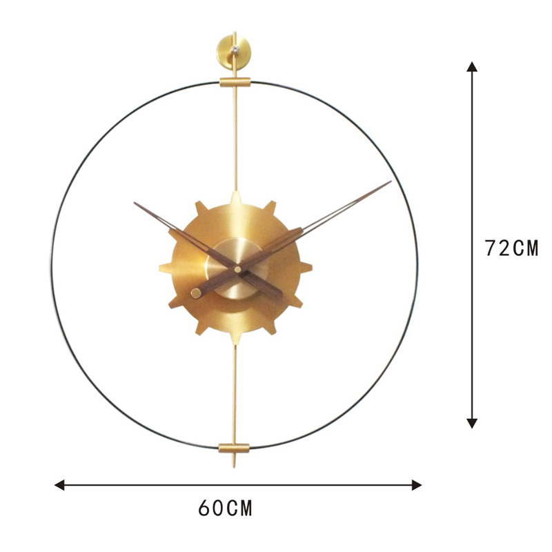 Nordique minimaliste espagnol décoratif grande horloge murale salon salle à manger créatif moderne rapport de vitesse horloge de tempérament artistique