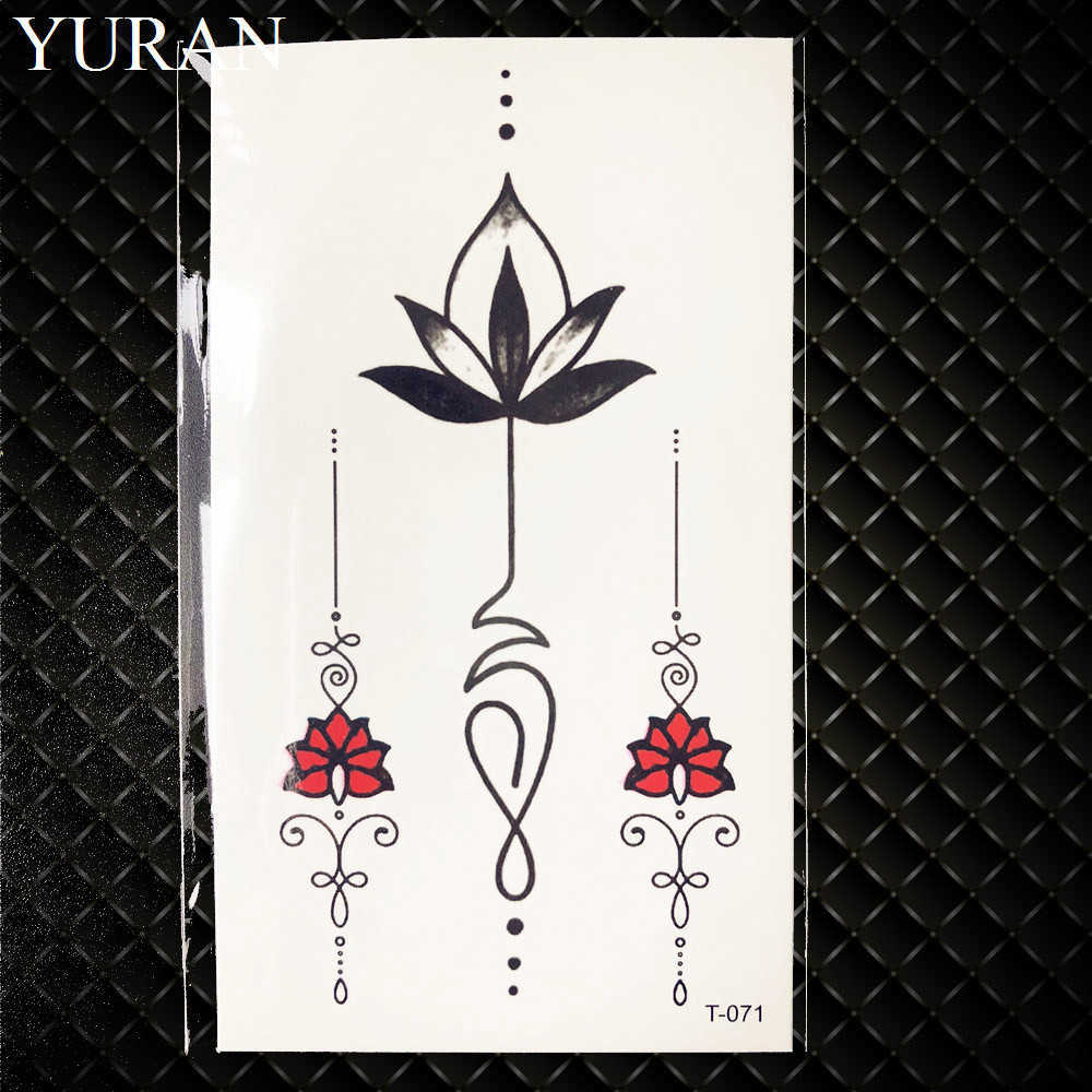 Temporary Tattoos Lovely Black Compass Arrow Temporary Tattoo Red Plum Tiger Waterproof Tattoo Men Body Arm Art Tatoo Stickers Women Hands Paste Z0403