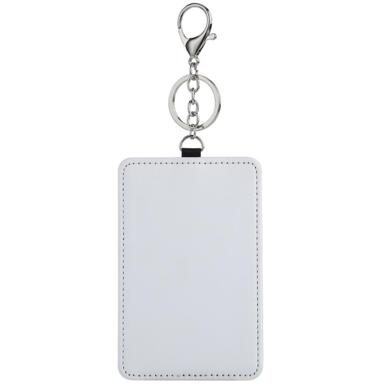 DHLBag Parts Sublimation DIY Blank White PU Bus Card Holder With Keychain