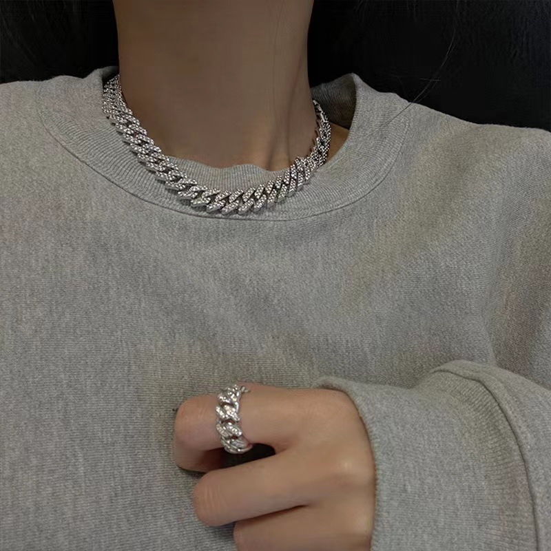 Anillo de plata de ley 925 con cadena AAAAA, anillo de compromiso de circón, anillos de boda para mujer, regalo de joyería para fiesta de cumpleaños nupcial