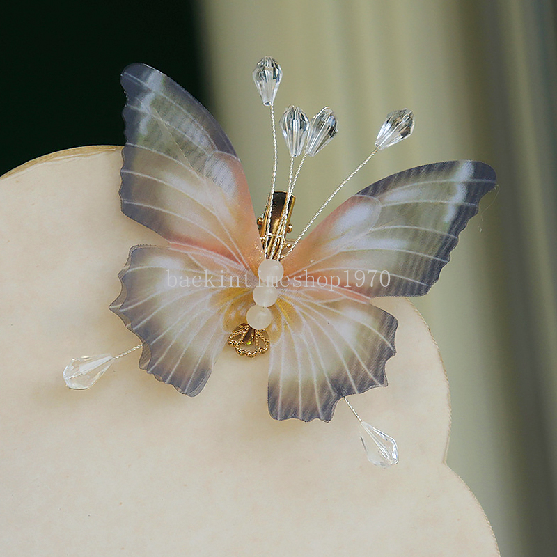 Romantic Retro Butterfly Hairpin Tassel Hair Clip Moving Butterfly Bangs Side Clip Trembling Butterfly Hairpin Headdress