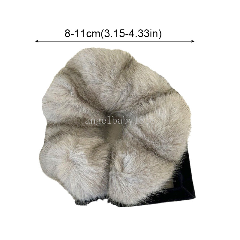 Plush Scrunchies Elastic Hair Ring Winter Woman Fluffy Faux Fur Hair Band Autumn Girls Fashion Head Prydnad Mjukt hårrep