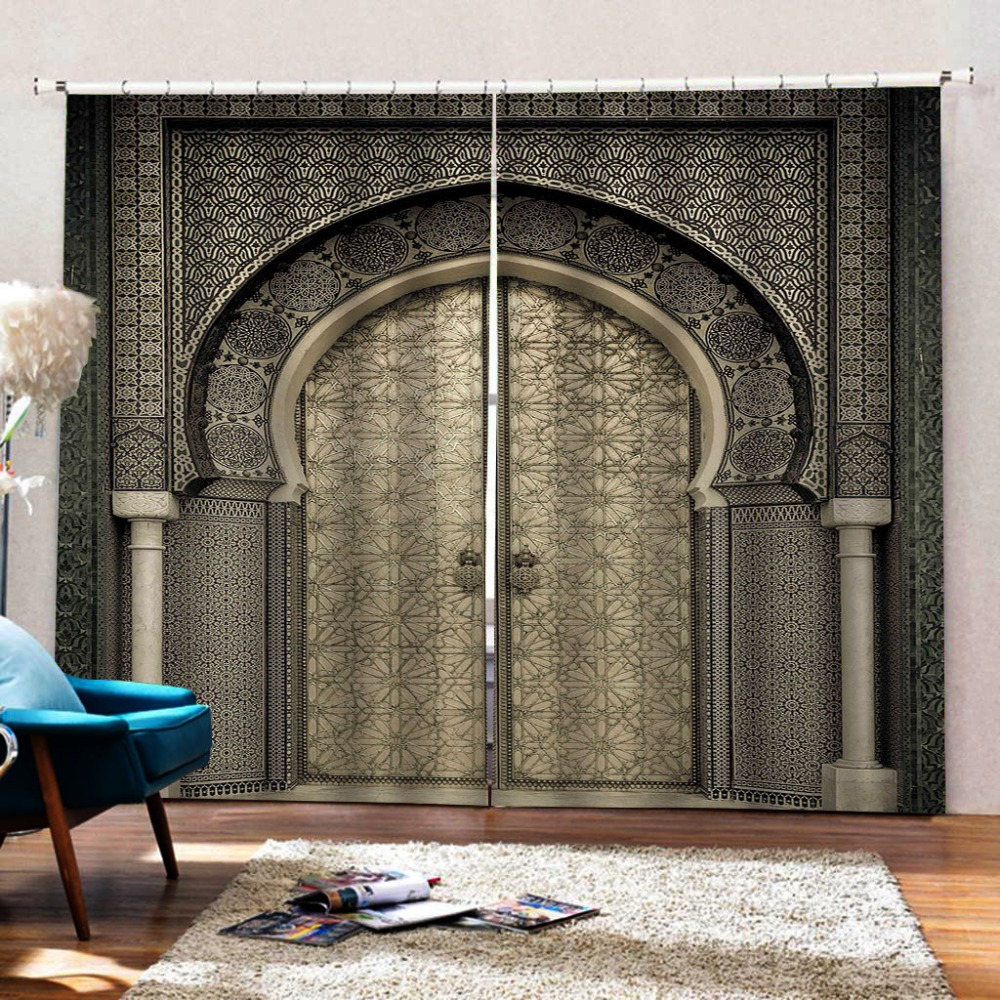 Europe door curtains 3D Printed Shower Curtain Waterproof Window Drape Living Room Bedroom Decor