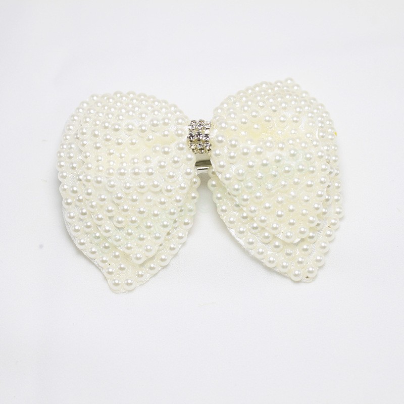 Witte parelhaardbogen met haarclips voor meisjes kinderen schattige strass buigt haarspelden kapsels barettes haaraccessoires