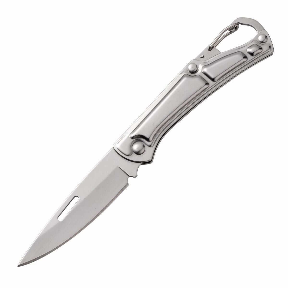 Coltello pieghevole piccolo Coltello da campeggio portatile Coltello tascabile multifunzione in acciaio inossidabile Strumento EDC esterni MINI Lame da taglio Coltelli da frutta Argento